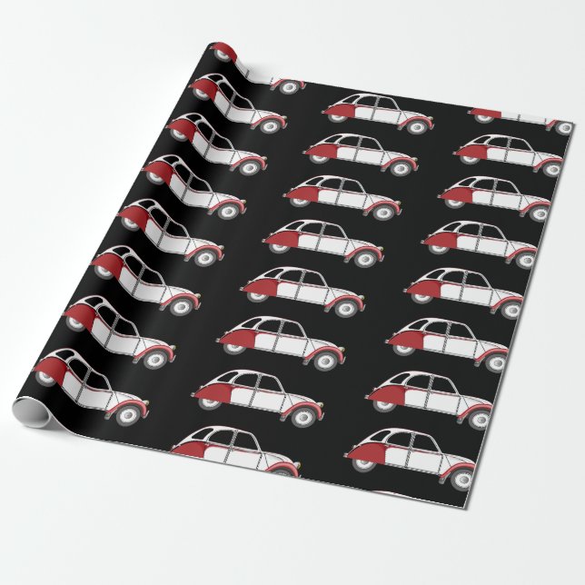 Papel De Regalo Oldtimer 2CV Dolly Rot (Desenrollado)