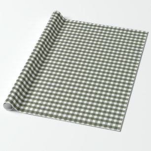 Papel De Regalo Olive Green Gingham Pattered