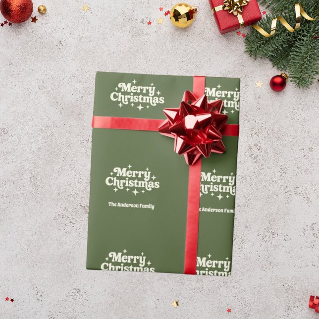 Papel De Regalo Olive green Merry Christmas (Subido por el creador)