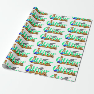 Papel De Regalo Oliver El Otter está en la playa