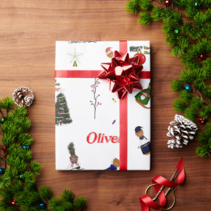 Papel De Regalo Oliver El Patrón Aleatorio De Navidades Otter