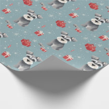 Ollie el mini Schnauzer Xmas Wrapping Paper
