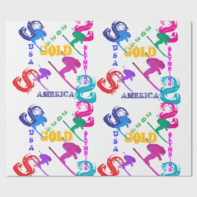 PAPEL DE REGALO OLYMPIC SKIING (Superficie plana)