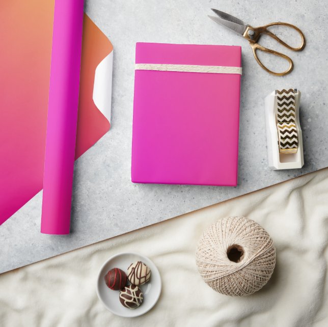 Papel De Regalo Ombre amarillo Naranja rosa (Artesanía)