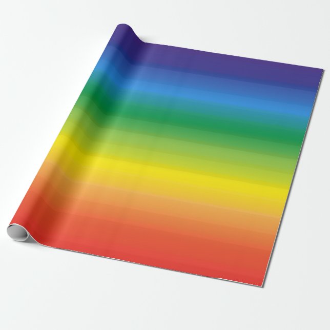 Papel De Regalo Ombre arcoiris moderno brillante audaz orgullo (Desenrollado)