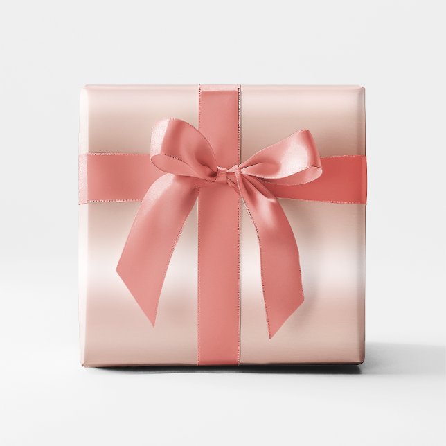 Papel De Regalo Ombre de Hoja de Oro Rosa Pastel (Pastel Rose Gold Foil Ombre Wrapping Paper)
