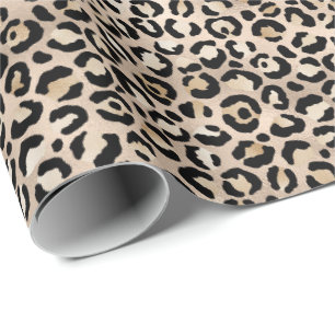 Papel De Regalo Ombre de impresión de leopardo dorado Glam