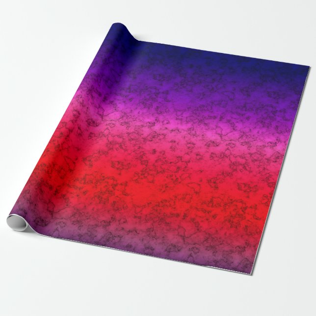 Papel De Regalo Ombre rojo azul (Desenrollado)