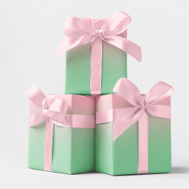 Papel De Regalo Ombre verde rosa y menta moderno