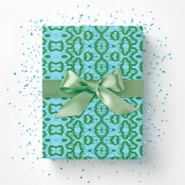 Papel De Regalo Onda Boa en Verde y Aqua