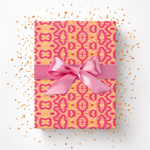 Papel De Regalo Onda de Boa en Rosa y Naranja