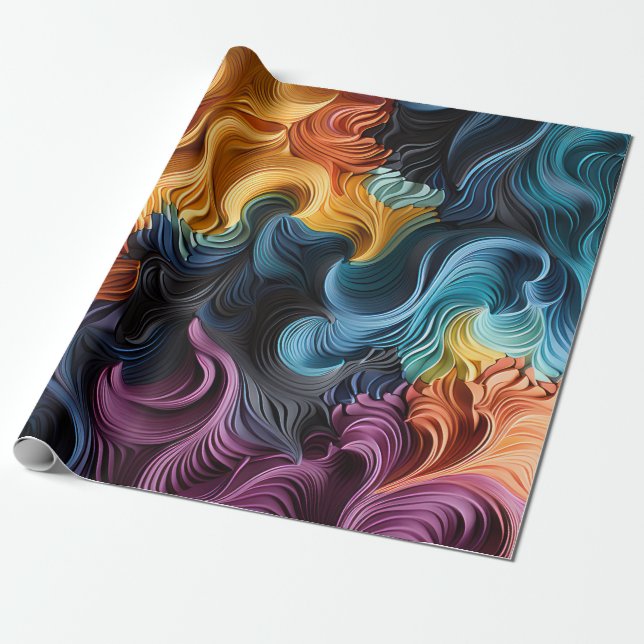 Papel De Regalo Ondas de color (Desenrollado)
