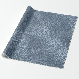 Papel De Regalo Ondas de joyería Art Decó Azul Plata Vip
