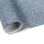 Papel De Regalo Ondas de joyería Art Decó Azul Plata Vip<br><div class="desc">Magnífico minimalismo y elegancia y papel de envolvimiento delgado de Moda</div>