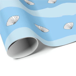 Papel De Regalo Ondas del azul y abrigo náutico de encargo de las