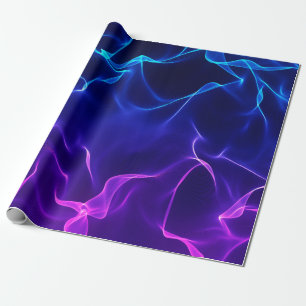 Papel De Regalo Ondas elegantes del extracto - azul y púrpura