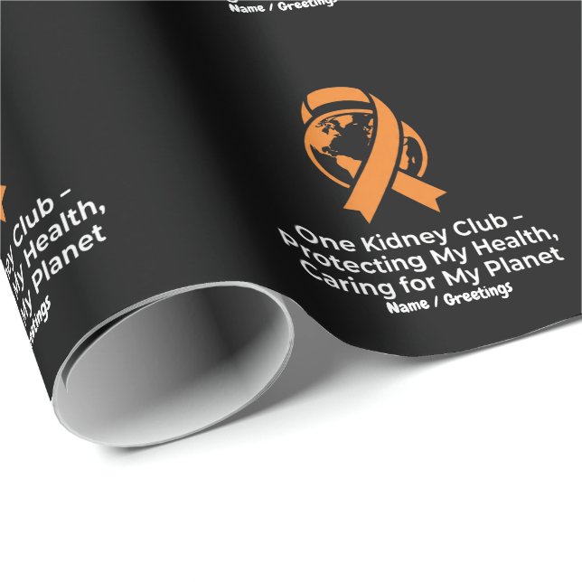 Papel De Regalo One Kidney Club Health Advocacy & Planet Awareness (Esquina del rollo)
