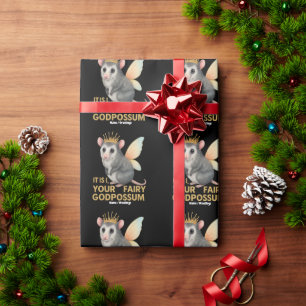 Papel De Regalo Opossum de diosa lechera con corona y alas