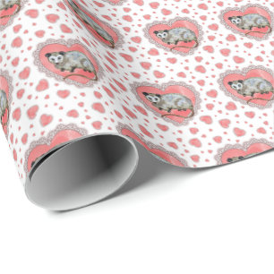 Papel De Regalo Opossum Día de San Valentín 
