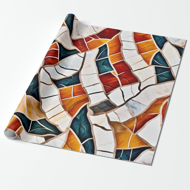 Papel De Regalo Opulento mosaico de cristal (Desenrollado)