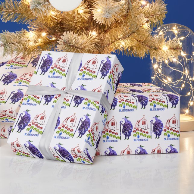 Papel De Regalo Oración y bendiciones del Papa (Vacaciones)
