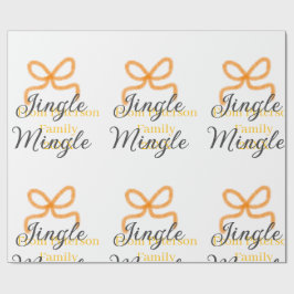 Papel De Regalo Orange bow jingle Mingle retro boho family namdate