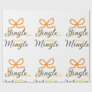 Papel De Regalo Orange bow jingle Mingle retro boho family namdate