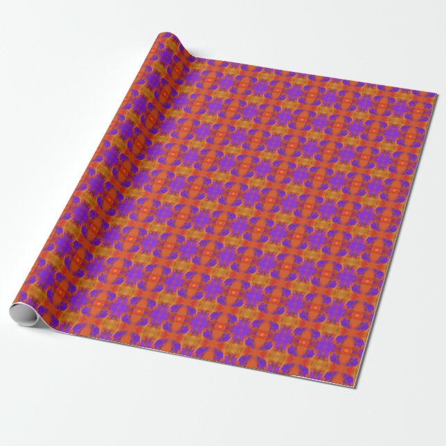 Papel De Regalo Orange Purple And Red Abstract Graphic Art Design (Desenrollado)