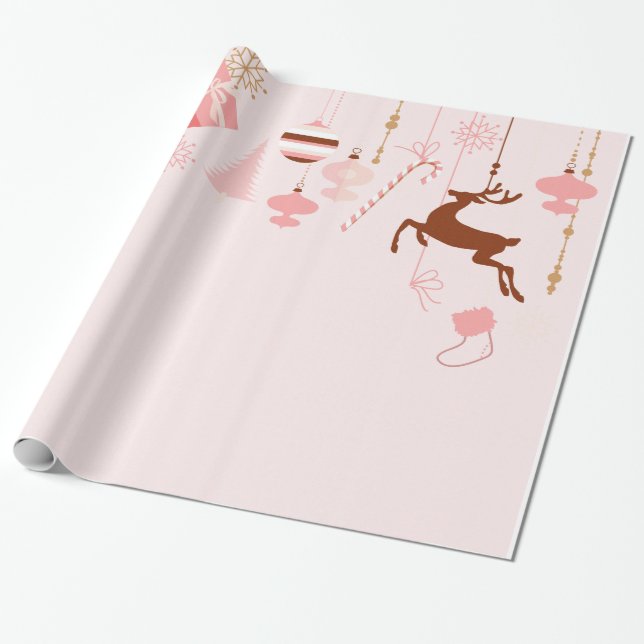 Papel De Regalo Oranto de Navidades decorativos (Desenrollado)