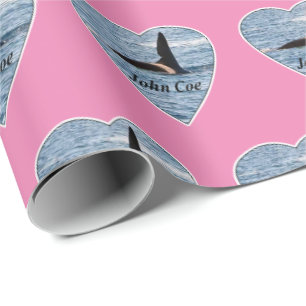 Papel De Regalo Orca Ballena Asesina Rosa Personalizable John Coe
