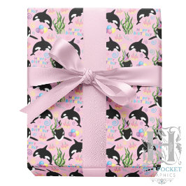 Papel De Regalo Orca Birthday Gift Wrapping Paper in Pink