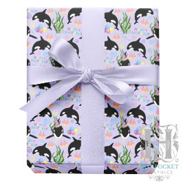 Papel De Regalo Orca Birthday Gift Wrapping Paper in Purple