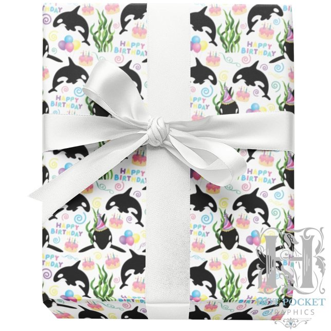 Papel De Regalo Orca Birthday Gift Wrapping Paper in White (Subido por el creador)
