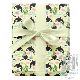 Papel De Regalo Orca Birthday Gift Wrapping Paper in Yellow