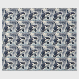 Papel De Regalo Orcas olas tormentosas