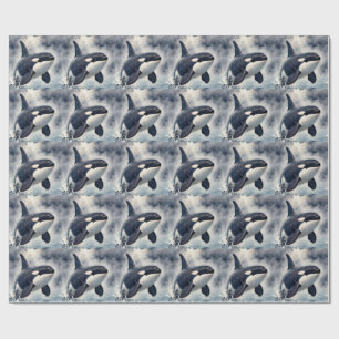 Papel De Regalo Orcas olas tormentosas