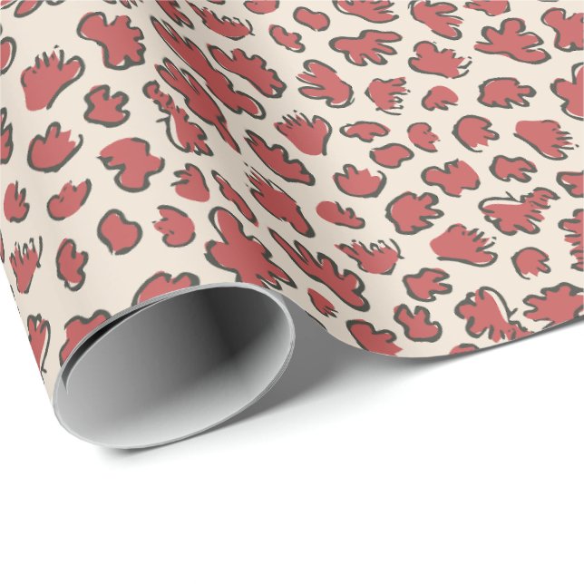 Papel De Regalo Organic Petal Terrazzo | Modern Faded Rust Red (Esquina del rollo)