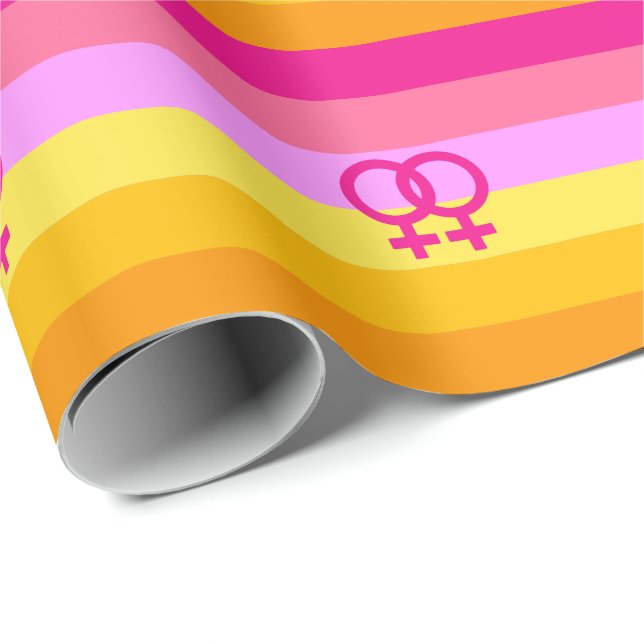 Papel De Regalo Orgullo Amanecer Lésbico WLW (Esquina del rollo)