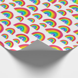 Papel De Regalo Orgullo Arcoiris pintado de blanco a mano
