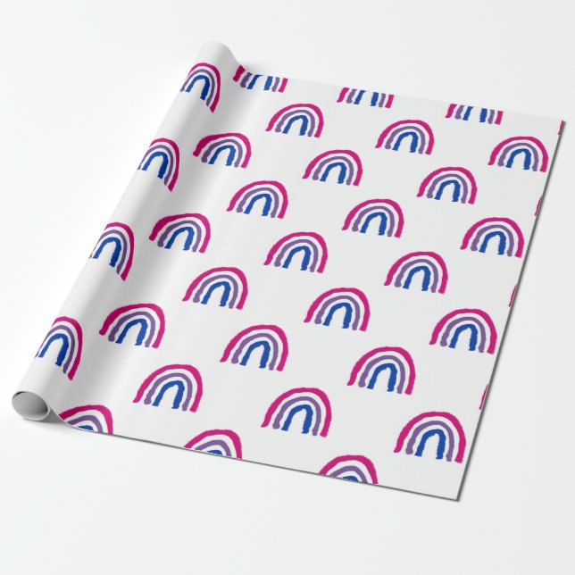 Papel De Regalo Orgullo bisexual con arcoiris pintado en blanco (Desenrollado)