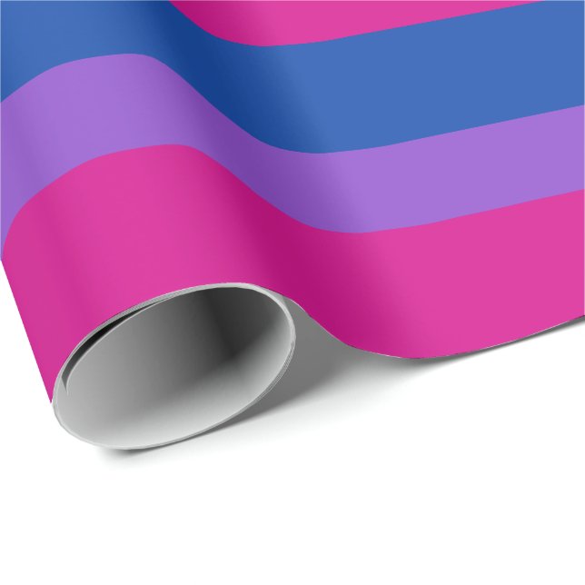 Papel De Regalo Orgullo bisexual, franjas audaces, envolvimiento d (Esquina del rollo)