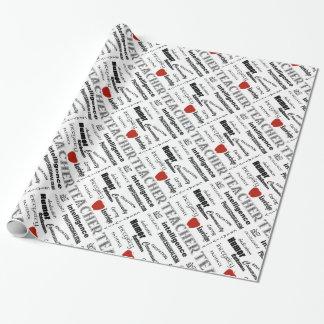Papel De Regalo Orgullo del profesor+Apple rojo/diseño del texto