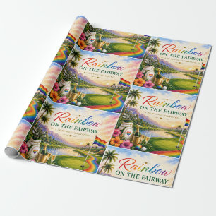 Papel De Regalo Orgullo Golf Arcoíris en la Calle de Golf Celebrac