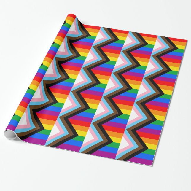 Papel De Regalo Orgullo Progresista LGBTQ+ (Desenrollado)