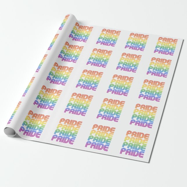 Papel De Regalo Orgullo Retro Arcoíris (Desenrollado)