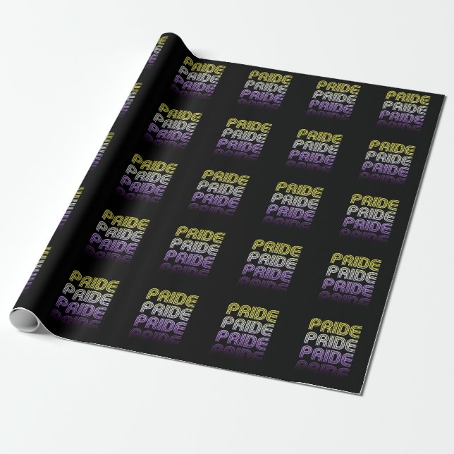 Papel De Regalo Orgullo Retro No Binario (Desenrollado)