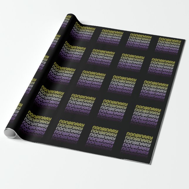 Papel De Regalo Orgullo Retro No Binario (Desenrollado)