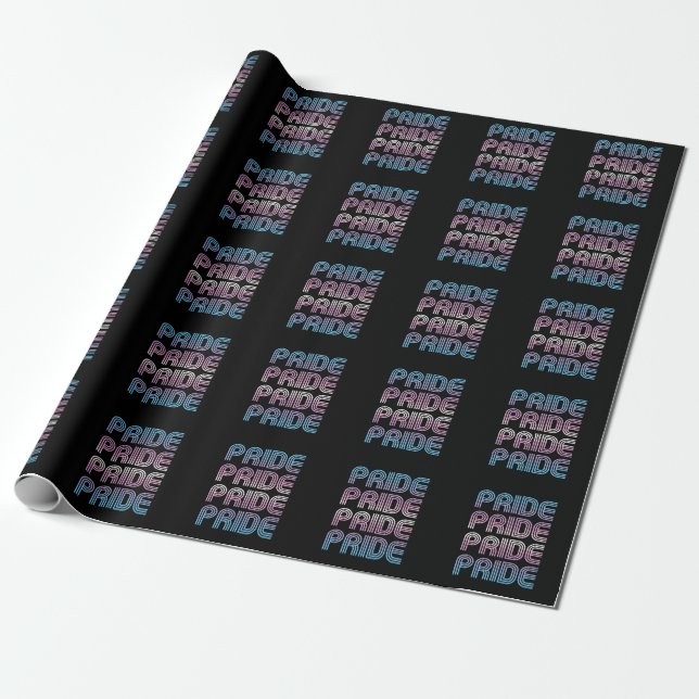Papel De Regalo Orgullo Trans Retro Letras (Desenrollado)