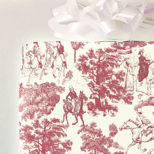 Papel De Regalo Orgullo y prejuicio de los caballos Red Toile