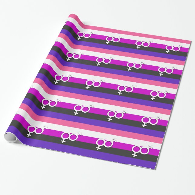 PAPEL DE REGALO ORGULLO Y SÍMBOLO GENDERFLUID (Desenrollado)